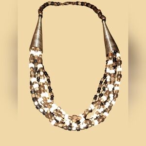 Vintage multistrand beaded necklace tribal styling Bohemian Hippie Chic